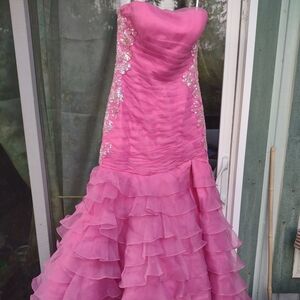 Pink Ruffled Ball Gown